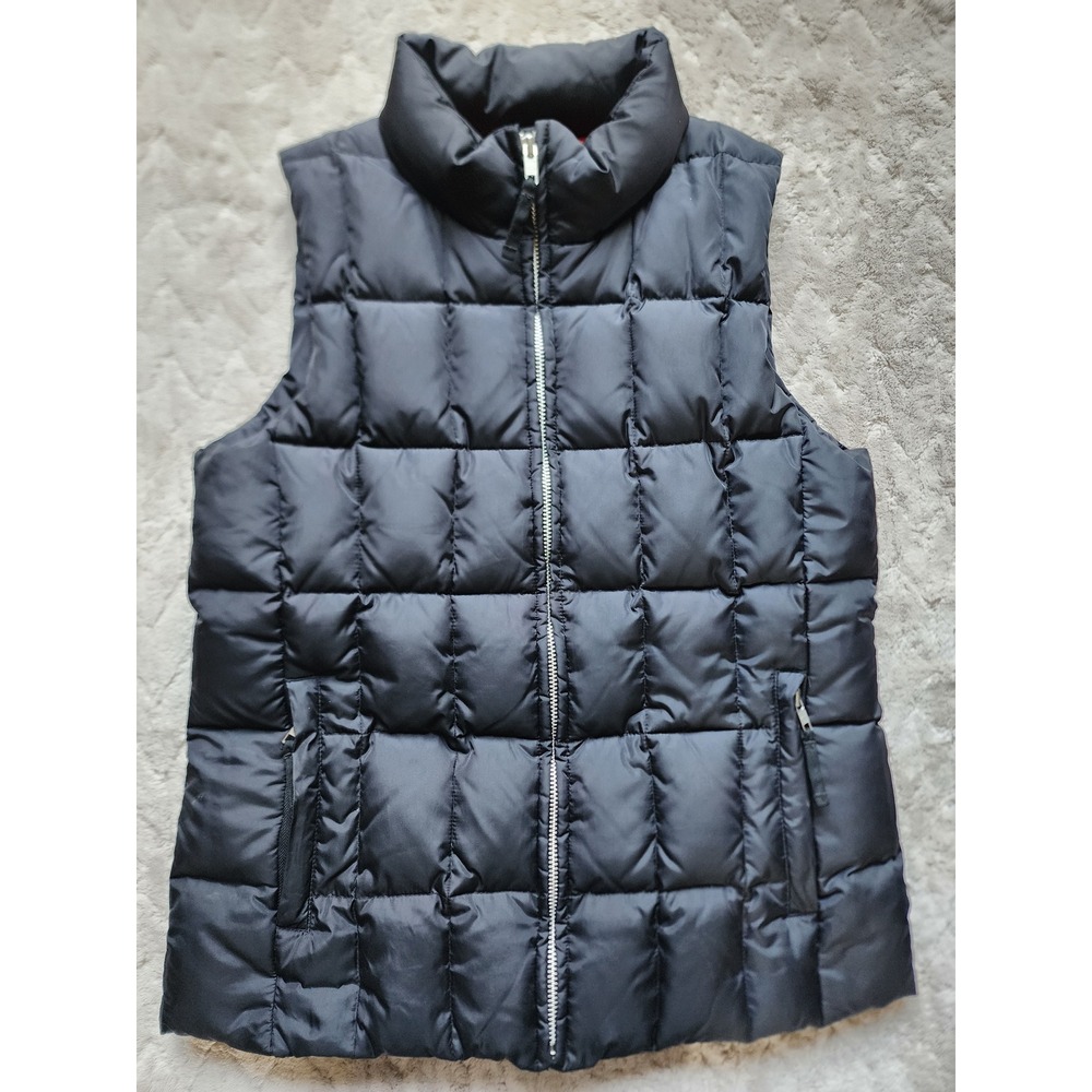 Gap Womens Black Puffer Vest Small Quilted Full Zip Sleeveless Jacket
